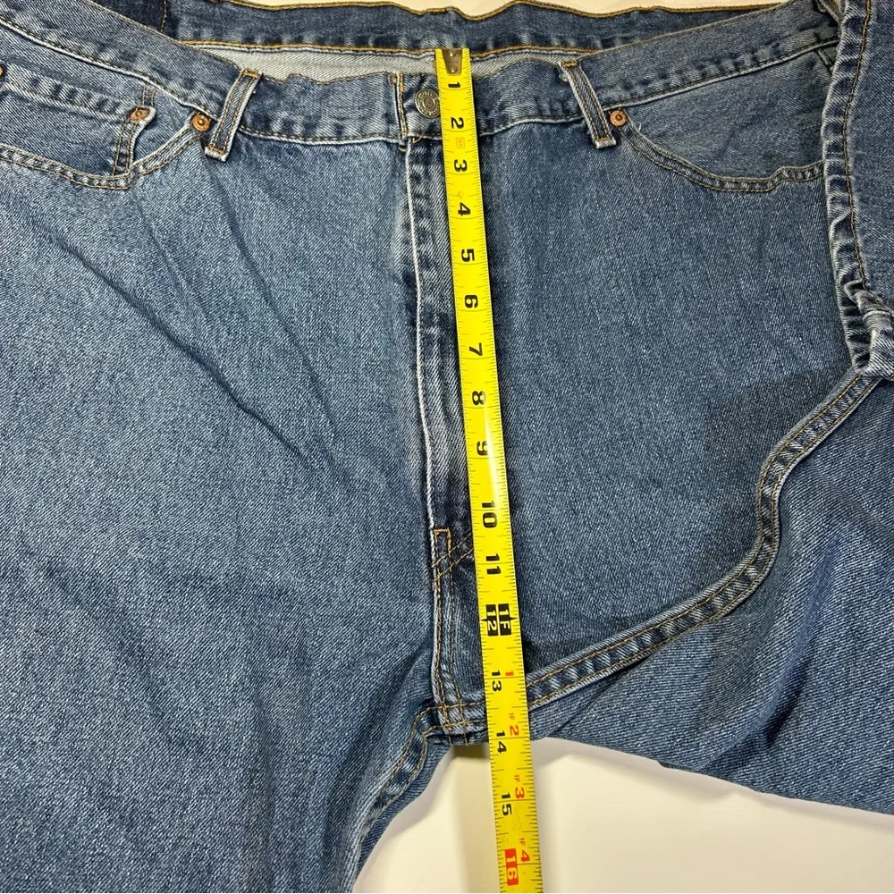 Levi’s 505 Men's Regular Fit Straight Leg Blue Denim Jeans Pants Size 44 x 32